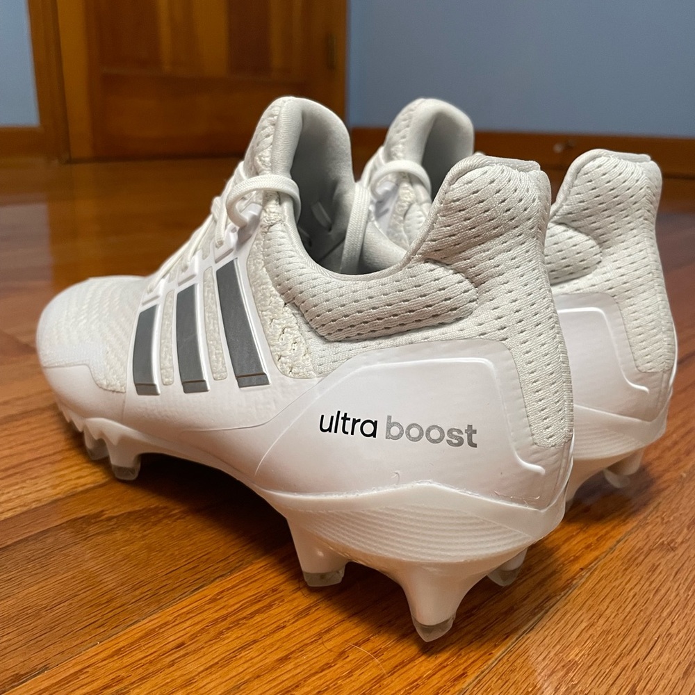 Adidas UltraBoost PE Football Cleats Men's 12 White Gray Silver Chrome HP8836 - Picture 9 of 12